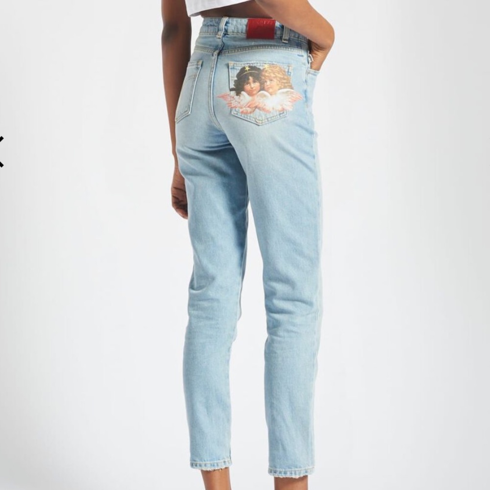 FIORUCCI ANGELS TARA TAPERED JEANS BLUE size 28 nwot